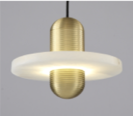 Pendant Light Brass with Marble Diffuser (Large)