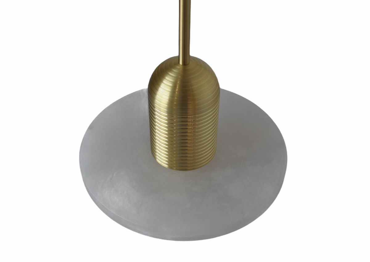 Pendant Light Brass with Marble Diffuser (Small) – Skyelume Lighting